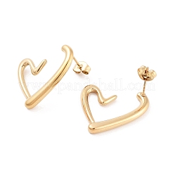 女性用 316 サージカルステンレス スタッドピアス  18KGP本金メッキ  ハート  23x23mm&nbsp;STAS-M062-02G-E