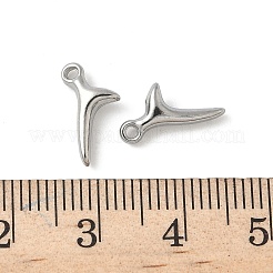 304ステンレススチールチャーム  フィッシュテイル チャーム  変色防止  ステンレス鋼色  13x7x3mm  穴：1mm&nbsp;STAS-F320-12P