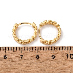 304ステンレススチールフープピアス  キューバンリンクチェーンチャーム  ゴールドカラー  15x16x4mm&nbsp;EJEW-B142-01G
