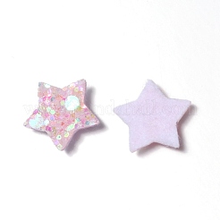 キラキラ不織布装飾アクセサリー  スパンコール/スパンコール付き  髪弓  スター  ピンク  1.5x1.4x0.15cm&nbsp;AJEW-WH0002-11A