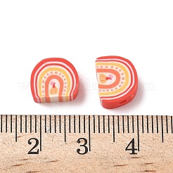 手作り樹脂粘土ビーズ  アーチ  トマト  6~8x8~10x4~5mm  穴：2mm&nbsp;CLAY-P005-10A