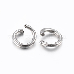 変色しない304ステンレススチールオープン丸カン  ラウンド  ステンレス鋼色  7x1mm  18ゲージ  約909個/100g&nbsp;X-STAS-H437-7x1mm
