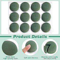 ミニフローラルフォームホルダー48個  ppプラスチックパーツ  グリーン  220x167x41mm  ラウンド前半：45.5x41mm&nbsp;AJEW-WA0001-46