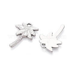 304ステンレスペンダント  ココヤシの木  ステンレス鋼色  24.5x17x2mm  穴：3x2mm&nbsp;STAS-T067-61P