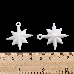 オペークアクリルパーツ  スターのチャーム  ホワイト  35x31x8.5mm  穴：2.5mm  約324個/500g&nbsp;SACR-L007-043B
