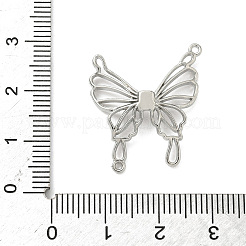 合金コネクタチャーム  中空のバタフライリンク  ラックめっき  プラチナ  23x22x4mm  穴：1mm&nbsp;FIND-Z089-14P