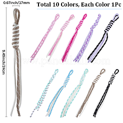 ポリエステルペンダントデコレーション10個（10色）  バッグの飾りに  ミックスカラー  240x17mm  1pc /カラー&nbsp;HJEW-SC0003-18