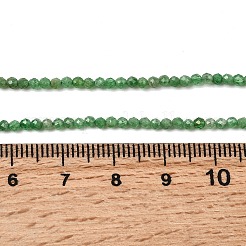 天然のグリーンガーネットビーズ連売り  andraditeビーズ  多面カット  ラウンド  2mm  穴：0.5mm  約184個/連  15.16''（38.5センチメートル）&nbsp;G-G294-A03-2mm