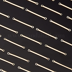 真鍮製コネクタチャーム  ストリップ  ニッケルフリー  18KGP本金メッキ  25x1.5mm  穴：0.8mm  30個/箱&nbsp;KK-BBC0002-14
