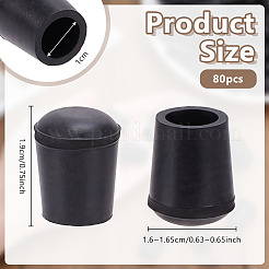 ゴム製のテーブルチェア脚カバー  家具のカップ  ブラック  19x16~16.5mm&nbsp;FIND-WH0366-500