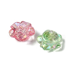 UVメッキ虹色透明アクリルビーズ  花  12.5x12.5x5.5mm  穴：1.5mm  1428個/ 500g&nbsp;OACR-O006-07D