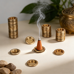 ブリキ製香炉ホルダー80個  香炉  フラットラウンド  ゴールドカラー  29x4mm&nbsp;AJEW-BC0011-45G