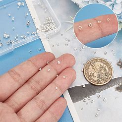 160個 4スタイル 925スターリングシルバーチューブビーズ  コラム  銀  1.5~2.5x1~2mm  穴：1~1.4mm&nbsp;STER-PH0002-28