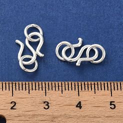 925スターリングシルバーの形留め金  ダブル丸カン付き  銀  17.5mm&nbsp;LS-STER-K177-05C-S