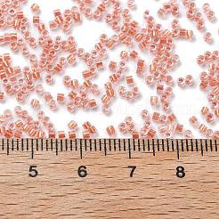 内側が透明な色のガラスシードビーズ  シリンダー  インディアンレッド  1.6x1.3mm  穴：0.8mm  約60000個/ポンド&nbsp;SEED-H003-04G