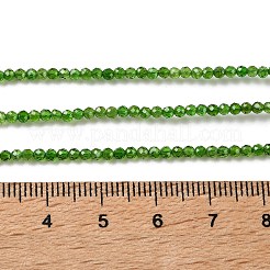 天然グリーンディオプサイドビーズ連売り  ラウンド  多面カット  グレードA  2.5~3mm  穴：0.6mm  約181~182個/連  15.10''（38.35~38.45センチメートル）&nbsp;GG-CBA4941-A02-2mm
