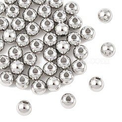 シェグレース真鍮スペーサービーズ  ラウンド  カドミウムフリー＆ニッケルフリー＆鉛フリー  プラチナメッキ  6mm  穴：1.6mm&nbsp;XGRPCF874-042P