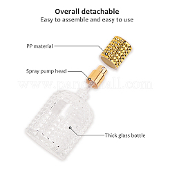 DIY香水瓶キット  ガラススプレーボトル付き  プラスチック漏斗ホッパーとドロッパー  透明  ボトル：9.85x5.55x3.85cm  容量：約50ミリリットル  2個/セット&nbsp;DIY-GF0001-24
