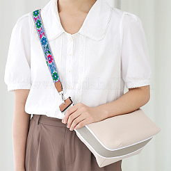 エスニック風刺繍ポリエステルリボン  ジャカードリボン  服飾材料  カラフル  花柄  1-3/8インチ（34mm）  約7.66ヤード（7m）/ロール&nbsp;OCOR-WH0077-29B