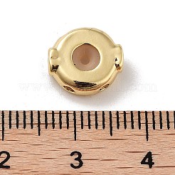バレンタインデー 真鍮 マイクロパヴェ クリア キュービックジルコニア ビーズ  ハート  18KGP本金メッキ  10.5x10x4mm  穴：1.6mm&nbsp;KK-K361-06G