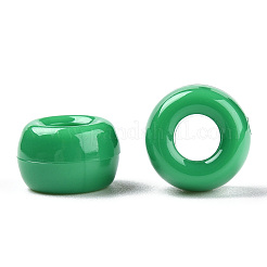 不透明なプラスチックビーズ  バレル  グリーン  9x6mm  穴：3.8mm  約1950個/500g&nbsp;KY-T025-01-F06
