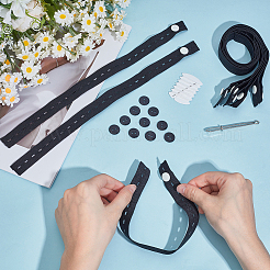 DIYの縫製キット  縫い糸と針を含む  鉄の弾性バンドクリップ  ポリエステル弾性バインディングストラップ  2つ穴プラスチックボタン  ブラック&nbsp;DIY-CY0002-55B