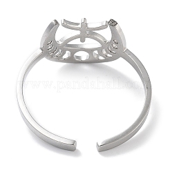 女性用304ステンレススチール星座リング  魚座  18mm  内径：18mm&nbsp;RJEW-U024-01P-01