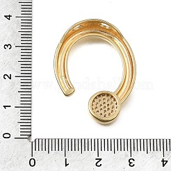 真鍮マイクロパヴェクリアキュービックジルコニアペンダント  楕円形のチャーム  ゴールドカラー  32x25.5x6.5mm  穴：3x1.6mm&nbsp;CU-CBA3569-01G-C