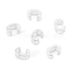 スターリングシルバーの中空イニシャルビーズ6個925個  銀  文字C  5.5~6x3.5~4x3mm  穴：3.5~4x1.3~1.7mm&nbsp;STER-TA0001-53C