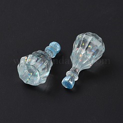 ダミーボトル透明レジンカボション  スパンコール  ライトスカイブルー  32x16mm&nbsp;LS-RESI-E025-06C