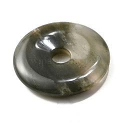 天然のグリーンジェイドのペンダント  ドーナツ/円盤  ドーナツ幅：15.5~16mm  39~40x6~7mm  穴：8mm&nbsp;G-F524-H19