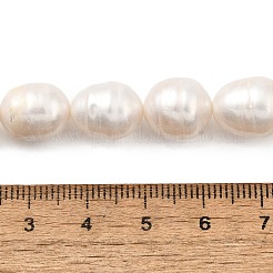 天然養殖淡水パールビーズ連売り  ライス  グレードA  古いレース  11~12mm  穴：0.5mm  約29個/連  13.98''（35.5センチメートル）&nbsp;PEAR-I007-01I-02A
