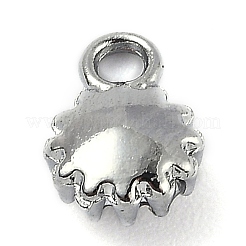 合金ガラスラインストーンのチャーム  誕生石チャーム  フラットラウンド  プラチナ  シャム  10.5x7.5x4mm  穴：2.1mm&nbsp;ALRI-B0001-01B