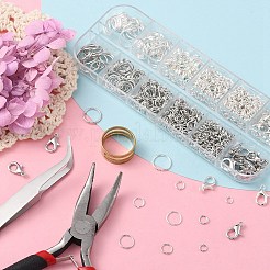 DIYジュエリー作りの発見キット  亜鉛合金カニカンを含む  鉄オープン丸カン  ペンチ  真鍮製リング  ピンセット  プラチナ＆シルバー  869個/セット&nbsp;DIY-YW0006-99