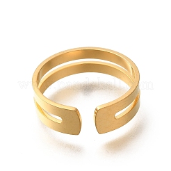 女性用304ステンレススチールカフリング  18KGP本金メッキ  6mm  内径：18.5mm&nbsp;RJEW-S238-05G