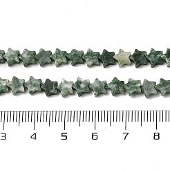 天然グリーンスポットジャスパービーズ連売り  スター  5.5~6x5.5~6x2.5mm  穴：1mm  約76個/連  15.31~15.35''（38.9~39センチメートル）&nbsp;G-H087-C01-01