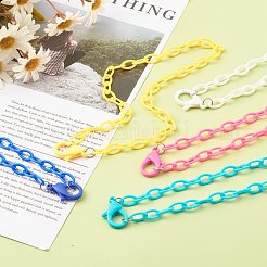 ABSプラスチックアズキチェーンネックレス  カニカン付き  ミックスカラー  16.93インチ（43cm）&nbsp;NJEW-JN03481