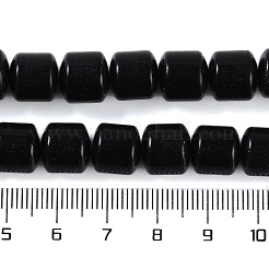 天然石オブシディアンビーズ連売り  コラム  10x10mm  穴：1.4mm  約40個/連  15.47インチ（39.3cm）&nbsp;G-L604-E05-01