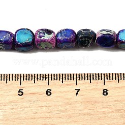 ナチュラルインペリアルジャスパービーズ連売り  染め  直方体の  インディゴ  7~9x5.5~6.5mm  穴：1mm  約47個/連  15.7インチ（40cm）&nbsp;G-E444-54-02
