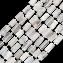 天然レインボー ムーンストーン ビーズ 連売り  多面カット  コラム  シードビーズで  12x8mm  穴：1mm  約15個/連  7.68~7.87''（19.5~20センチメートル）&nbsp;G-H352-A01-05