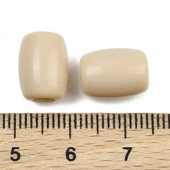 オペークアクリルヨーロピアンビーズ  大穴ビーズ  バレル  ベージュ  12x9mm  穴：4mm  約780個/500g&nbsp;AC-CBA1794-03E