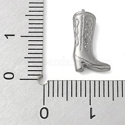 304ステンレスペンダント  カウボーイブーツチャーム  ステンレス鋼色  14x8x4mm  穴：1.2mm&nbsp;STAS-L277-05A-P