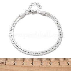 女性用 304 ステンレススチール スネークリンクチェーンブレスレット  ステンレス鋼色  7-1/8x1/8インチ（18x0.45cm）&nbsp;BJEW-F488-22P