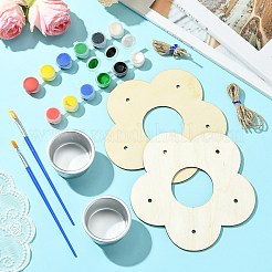 2セットフラワーDIY木製バードフィーダー  子供用屋外吊り下げ式鳥小屋クラフトキット  カラフル  147~165x28.5~156x2.5~16mm&nbsp;DIY-CJ0002-55