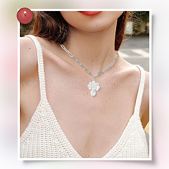 50 個の UV メッキ透明アクリルビーズ  虹色の  蝶結び  ミックスカラー  15x25x12mm  穴：2.5mm&nbsp;MACR-SC0002-56
