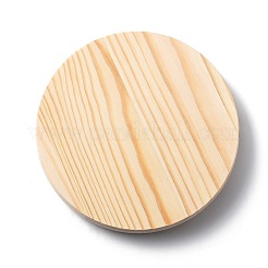 木製ディスプレイベース  クローシュベルジャー用  フラットラウンド  古いレース  125x16mm&nbsp;AJEW-WH0299-57C-01