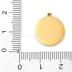 304ステンレスペンダント  エナメル  ムーンチャーム付きフラットラウンド  ゴールドカラー  ミスティローズ  17x15x1.7mm  穴：1.4mm&nbsp;STAS-F315-09G-02