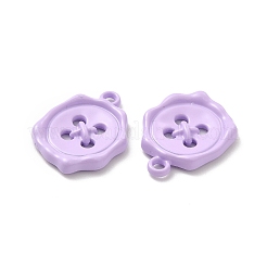 スプレープリント合金ペンダント  ボタンチャーム  ライラック  21x16x3mm  穴：1.8mm&nbsp;FIND-B018-02E
