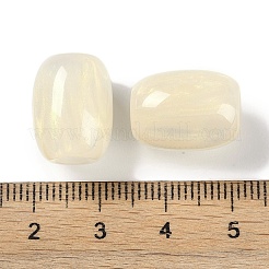 レジンヨーロピアンビーズ  大穴ビーズ  模造キャットアイ  バレル  シャンパンイエロー  16x12mm  穴：5.2mm&nbsp;RESI-F055-11G