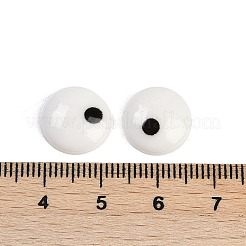 白と黒のフラットラウンドい漫画の樹脂カボション  ラウンド  13x4mm&nbsp;CRES-Q009-01K